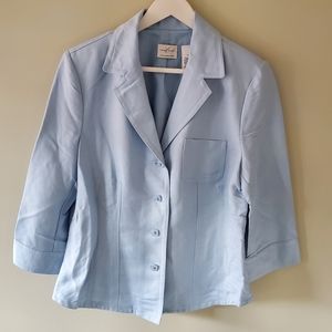 Emma James 12 Pastel Resortwear Coastal Preppy Office Crop Linen Rayon Blazer